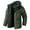 Olive Green, variant on 2024 Mens Winter Coats Fuzzy Fleece Lined Quilted Jacket Hooded Extra Thick Long Sleeve Drawstring Pocket Button Open Coat Casual Outwear & Jackets Olive Green