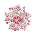 thumbnail image 2 of Opvise Lady Brooch Flower Shape Rhinestone Decor Anti-slip Shouder Bag Suit Coat Collar Hat Scarf Decoration Clothes Pin Party Prom Bride Wedding Garment Jewelry, 2 of 8
