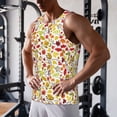 thumbnail image 5 of Uemuo Colorful Leaves Pattern Men's Muscle Shirts Sleeveless Dry Fit Gym Workout Tank Top Lightweight Sports Tank Top Beach Tank Top, Loose-fit Sleeveless Shirt-4X-Large, 5 of 7