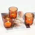 thumbnail image 6 of HofferRuffer Set of 6 Glass Votive Candle Holders, OrangeRed Tealight Candle Holder for Wedding Parties Holiday Festival and Home Decor (2.2 x 2.2 x 2.55 inch), 6 of 8