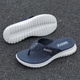 thumbnail image 4 of Informales gran tamaño con cuña deportiva y chanclas simples para mujer (Azul real 39)【H1109-1】, 4 of 9