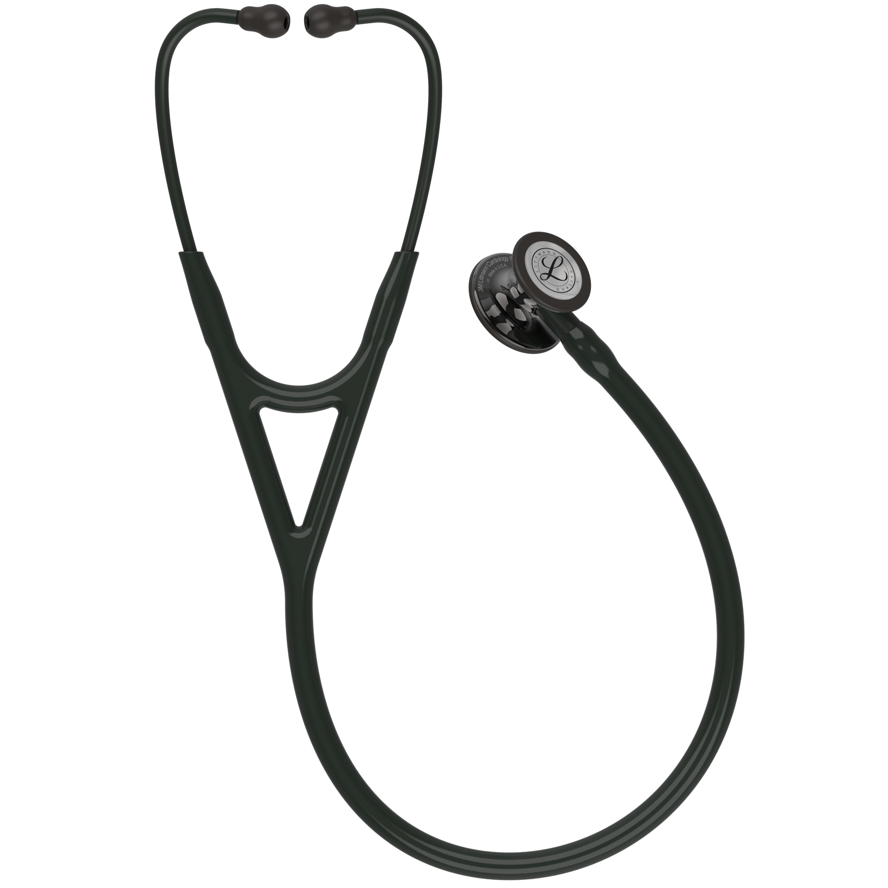 3M Littmann Cardiology IV Diagnostic Stethoscope, 6232, Stainless Steel Smoke-Finish Chestpiece, 27" Black Tube, Black Stem and Headset