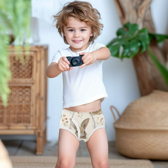Ckdifva Lovely Rabbit Boys Underwear Briefs Cotton Panties Active Stretch Briefs One Pack