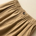 thumbnail image 3 of GEWSEY Bermuda Shorts for Women with Pockets 12" Knee Length Women's High Waisted Stretch Long Shorts Walking Casual (Khaki, L), 3 of 4