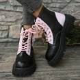 thumbnail image 5 of Short Ankle Boots Colorblock Bow Round Toe Lace-Up Chunky Mid-Heel Casual Women's Fashion Boots for Daily Wear, 5 of 6