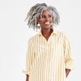 thumbnail image 2 of Style & Co Women's Cotton Striped Shirtdress – Bold Stripe Yellow, Petite Medium, 2 of 4