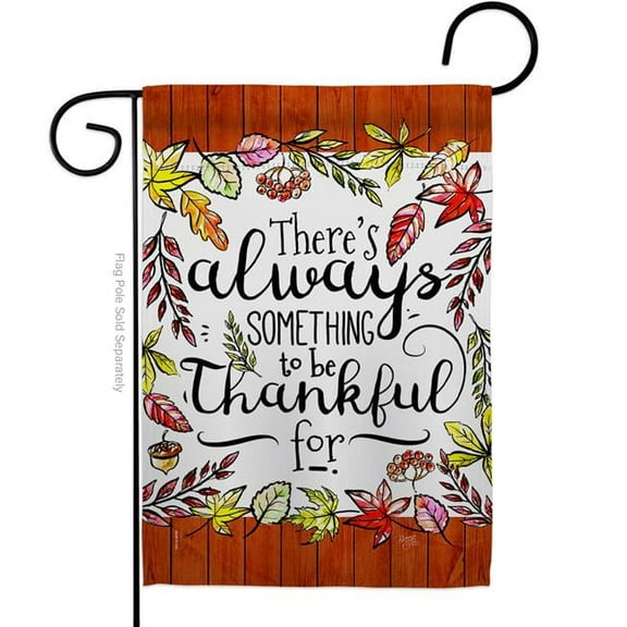 Breeze Decor G163112-BO 13 x 18.5 in. Always Something Thankful Garden Flag with Fall Harvest & Autumn Double-Sided Decorative Vertical Flags House Decoration Banner Yard Gift