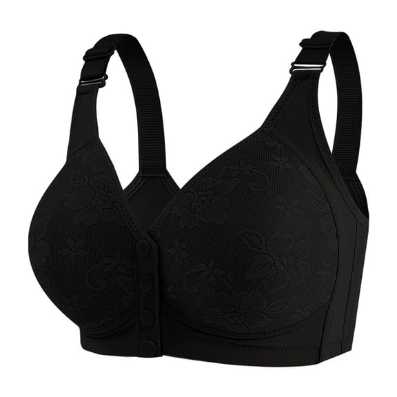 Daisy Lace Bras for Women Front Closure No Underwire Comfort Senior Wireless Snap Closing Bra