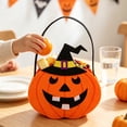 thumbnail image 3 of Gqtwoy Halloween Felts Candy Bucket, Multi Cartoon Design, Handheld Goodie Bag, Reusable Storage Tote for Halloween Parties, Festive Event Accessory, 3 of 5