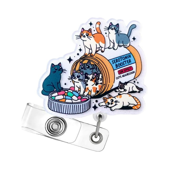 Funny And Cute Badge Reel With Clip Closure For Doctors Teachers Students Workers Etc Cartoon Pattern Badge Workplace Induction Graduation Crafts for Girls Ages 8-12 Arts And Crafts for Kids Ages 8-12