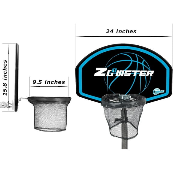 Trampoline Basketball Hoop Attachment Blue for 25mm - 38mm Poles, Easy to Install
