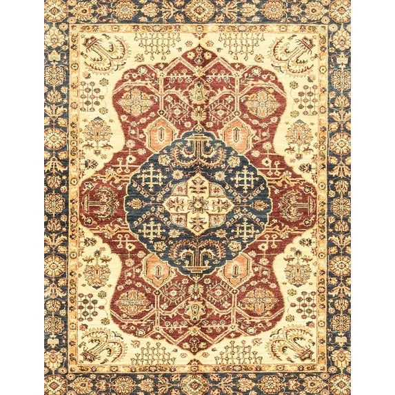 Ahgly Company Machine Washable Indoor Rectangle Abstract Red Fox Red Area Rugs, 7' x 9'