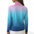thumbnail image 3 of Women's Sweaters Cowl Neck Ribbed Cuffs Long Sleeve Womens Blouses Soft Knit Gradient Color Womens Tops Casual, 3 of 4