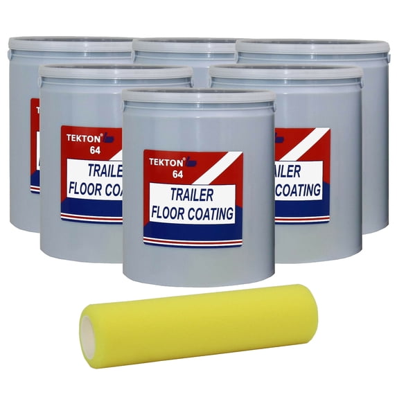 TEKTON 64 Trailer Floor Coating Grey 6 Gallons Plus 1 Bonus Foam Cover