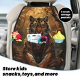 thumbnail image 5 of Pofeuu Tiger In The Fallen Leaf Forest Print 2 Pack PU Leather Kick Mat Back Seat Protector, Universal Car Seat Back Organizer, Waterproof Backseat Protector For Most Car, 5 of 8