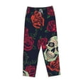 thumbnail image 4 of Bingfone Pajamas For Women,Roses Skulls Pajama Pants With Pockets-X-Large, 4 of 9