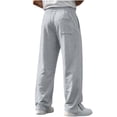 thumbnail image 7 of Wide Leg Sweatpants Men Fashion Casual Solid Color Loose Winter Drawstring Pockets Pants Sweatpant Sizes S-3XL, 7 of 7