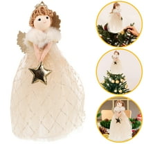 FRCOLOR Golden Angel Statue Christmas Tree Topper and Home Decor for Holiday Celebration