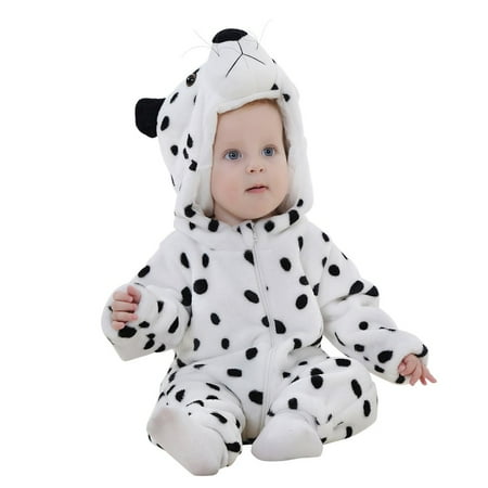 

Monfince Baby Fleece Jumpsuit Outfit Hooded Cartoon Animal Winter Coat Infant Rompers Toddler Clothing Bodysuit Snow leopard 30-36 Months