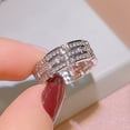 thumbnail image 2 of High Quality Silver Color Wedding Bands Women's Finger-ring with Crystal Cubic Zirconia Simple Classic Lady Rings Jewelry, 2 of 3