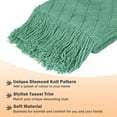 thumbnail image 4 of "Catalonia All Season Knitted Acrylic Throw Blanket, Cozy Leisure Lightweight Decorative Blanket with Fringe for Bed, Couch, Living Room, Machine Washable, Teal, 50'' × 60'' ", 4 of 7