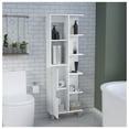 thumbnail image 3 of Linen Bathroom Cabinet 63" H, White - Tall Storage Tower with 7 Shelves & 1 Drawer - Freestanding Bathroom Organizer for Towels & Essentials, 3 of 7