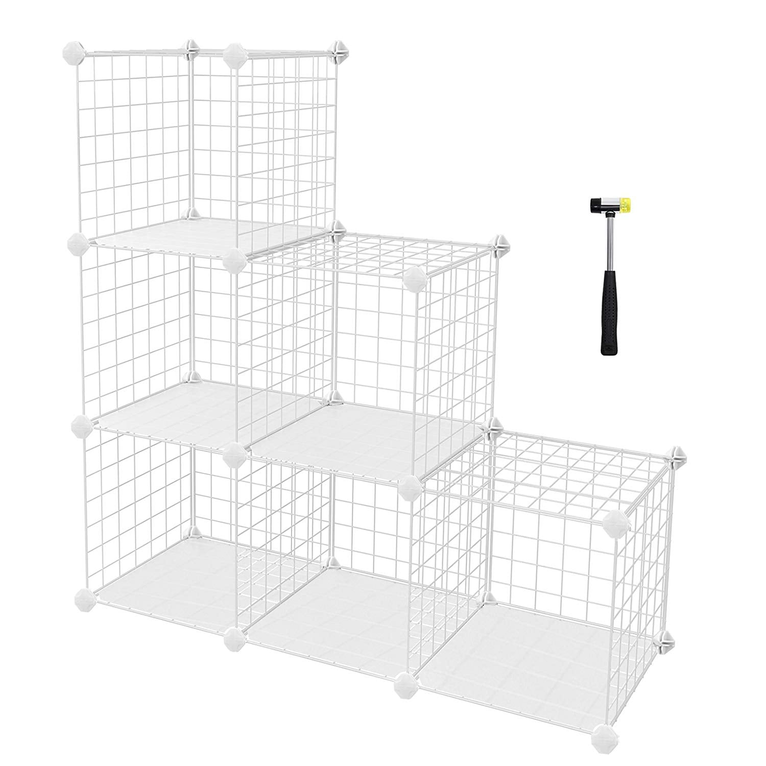 DIY Closet Cabinet and Modular Shelving Grids Wire Mesh Shelves and Rack Black CASTAIN 16 Cube Metal Wire Storage Organiser
