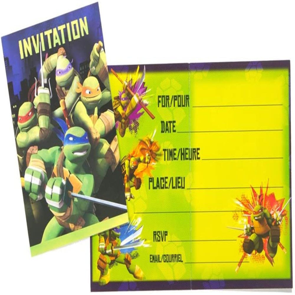 Unique Industries Teenage Mutant Ninja Turtles Invites pack of 8 