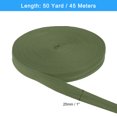 thumbnail image 2 of 50 Yards Cotton Twill Tape, 25mm Herringbone Webbing Ribbon Bias Binding Tapes Dark Green, 2 of 7