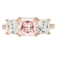 thumbnail image 7 of Three-Stone Engagement Ring for Women - 4ct Simulated Pink Diamond in 14K Rose Gold Promise Ring, 7 of 7