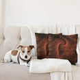 thumbnail image 4 of Ambesonne Abstract Throw Pillow Cover 2 Pack, Digital Swirls Floral, 18", Orange, 4 of 7