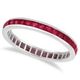thumbnail image 1 of Princess-Cut Ruby Eternity Ring Band 14k White Gold (1.20ct), 1 of 6