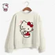 thumbnail image 3 of Sudadera con estampado de HELLO KITTY para mujer, ropa de calle, cuello redondo, manga larga, hombros caídos, sudaderas holgadas de invierno para mujer, Moletom, 3 of 5