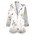 thumbnail image 4 of Chaquetas de traje de Negocios Chaqueta de traje de manga larga con solapa y estampado Floral para mujer, informal y cómoda, versátil, ajustada, Otoño e Invierno,blazer moda（Beige， XXL), 4 of 5