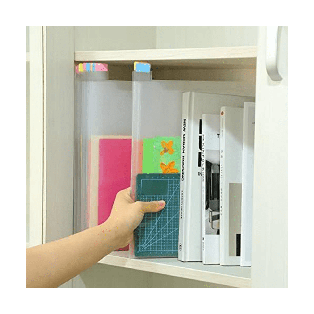 30 Piece Scrapbook Paper Storage Box, with Adhesive Index Labels Craft Paper Storage for Vinyl Paper File Photos
