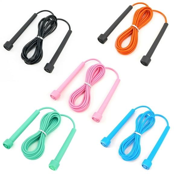 Jump Rope for Student, 5 Pcs Durable Adjustable Silicone Jump Ropes for Fitness with Comfortable Grip, Lightweight and Portable, Hard to Entangle