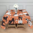 thumbnail image 3 of Halloween Cats with Pumpkin and Bat Motifs Square Tablecloth,Waterproof Square Table Cover,Wipeable Spillproof Washable Table Cover for Home Kitchen Party Decor 42"X42"(107x107cm), 3 of 6