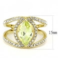 thumbnail image 2 of Gold Womens Ring Green Marquise Stainless Steel Anillo Color Oro Para Mujer Acero Inoxidable, 2 of 5
