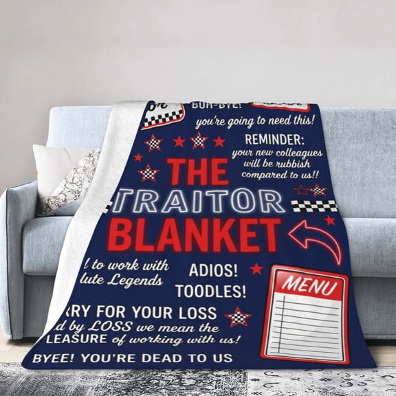 Farewell Gifts for Coworkers, Coworker Leaving Throw Blanket, Funny Deep Blue Traitor Blanket, Goodbye Going Away Gift for Employee Boss Women Men 50x40