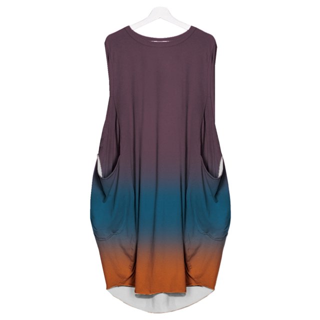 Fankiway Robe d'Été Sans Manches pour Femmes, Ample, Imprimée, avec Poches, Col Rond, Décontractée, Grande Taille