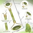 thumbnail image 2 of Jade Roller for Face - Gua Sha - Lymphatic Drainage Tool for Face,Eye,Neck,Body - Skin Tightening - Reduces Wrinkles and Fine Lines, 2 of 8