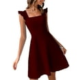 thumbnail image 2 of Lucakuins Vestido de mujer, vestido de verano con cuello cuadrado y espalda descubierta, minivestido de verano para fiesta Lucakuins moda, 2 of 7