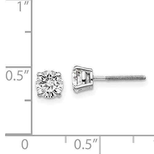 14K White Gold 1.00ct SI3 G-I Diamond Stud Thread On and Off Post Earrings