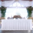 thumbnail image 5 of Dbuoem Tulle Table Skirt for Rectangular Tables White Pleated Table Cloth Wrinkle Free Tablecloth with Tutu Skirt, 5 of 8