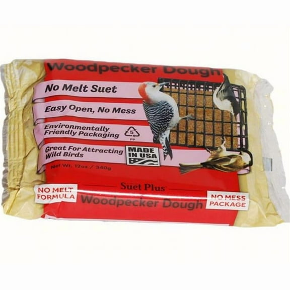 Wildlife Sciences Suet Plus Woodpecker Dough 12 Pack | 12 Pack of 12 oz Suet Dough Not Melt Suet Dough Cakes for Wild Bird