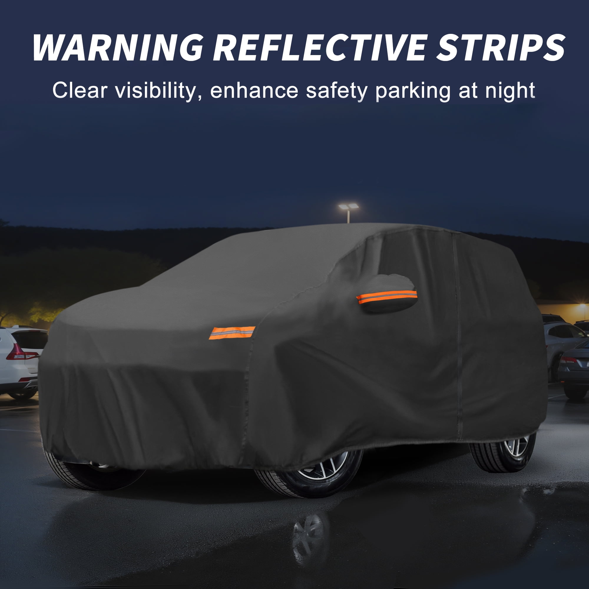 Unique Bargains Aluminum Full Car Cover Black for Honda Pilot 201.97"x79.13"x59.06"