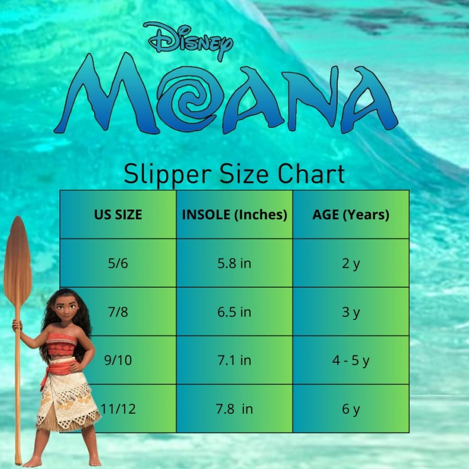 Disney Moana Toddler Girls' Dual Sizes Nylex Fabric Slippers
