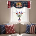thumbnail image 4 of Independence Day Tie Up Valances Curtain, Adjustable Kitchen Vintage U.S. Flag Star Blue Red Wood Grain America Valances for Windows Decor, Rod Pocket Short Curtains Set for Bedroom/Bathroom, 60"x18", 4 of 9