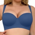 thumbnail image 5 of Blmnix Womens Bra Underwire Seamless Bras Plus Size Bralettes Blue Balconette Bras for Women,46C, 5 of 8