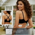 thumbnail image 6 of ANYIRIS Push Up Bras for Women Add 1 Cup Wireless Lace Balconette Demi Plunge Multiway Comfort Everyday T-Shirt Bra Black 36B, 6 of 8